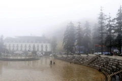 Sáng 10/1, nhiệt độ tại thị xã Sa Pa chỉ còn âm 0.7 độ C. (Ảnh: Quốc Khánh/TTXVN)