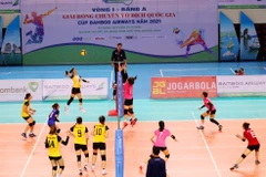 Đội bóng chuyền nữ Than Quảng Ninh ra quân thắng Vietinbank với tỷ số 3-0. (Nguồn: baoquangninh.com.vn)