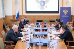 Quang cảnh buổi làm việc. (Ảnh: Quang Vinh/TTXVN)