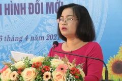 Bà Trần Hồng Thắm khi làm Giám đốc Sở Giáo dục và Đào tạo thành phố Cần Thơ. (Ảnh: Ánh Tuyết/TTXVN)