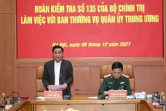 Ủy viên Bộ Chính trị, Bí thư Trung ương Đảng, Chủ nhiệm Ủy ban Kiểm tra Trung ương Trần Cẩm Tú phát biểu. (Ảnh: Hồng Pha/TTXVN phát)