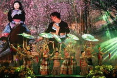 Biểu diễn nghệ thuật chào mừng tại lễ khai mạc. (Ảnh: Quốc Khánh/TTXVN)