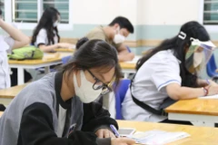 Thí sinh Thành phố Hồ Chí Minh trong kỳ thi tốt nghiệp THPT đợt 1. (Ảnh: Thu Hương/TTXVN)