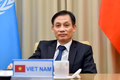 Thứ trưởng Ngoại giao Lê Hoài Trung phát biểu. (Ảnh: TTXVN phát)