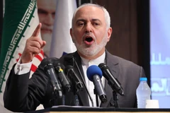 Ngoại trưởng Iran Mohammad Javad Zarif phát biểu trong cuộc họp báo tại thủ đô Tehran. (Ảnh: AFP/TTXVN)