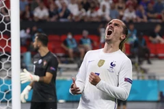 Tiền đạo tuyển Pháp Antoine Griezmann trong trận đấu lượt cuối bảng F, vòng chung kết EURO 2020 tại Budapest, Hungary ngày 23/6/2021. (Ảnh: AFP/TTXVN)