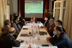 Quang cảnh điểm tổ chức Hội thảo "Giao thương trực tuyến về khai thác tiềm năng thương mại và đầu tư giữa hai nước Algeria và Việt Nam" tại thủ đô Algiers ngày 4/11/2020. (Ảnh: Tấn Đạt/TTXVN)