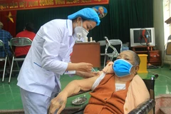 Tiêm vaccine cho người lớn tuổi tại bệnh viện đa khoa quận Ngô Quyền. (Ảnh: An Đăng/TTXVN)