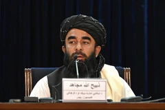Người phát ngôn của lực lượng Taliban Zabihullah Mujahid phát biểu trong cuộc họp báo tại Kabul, Afghanistan, ngày 6/9/2021. (Ảnh: AFP/TTXVN)