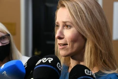 Lãnh đạo đảng Cải cách trung hữu đối lập, bà Kaja Kallas trả lời phỏng vấn tại Tallinn, Estonia, ngày 13/1/2021. (Ảnh: AFP/TTXVN)