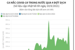 [Infographics] Các ca mắc COVIVD-19 trong nước qua 4 đợt dịch