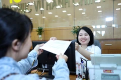 Tiếp nhận và giải quyết hồ sơ của các sở, ban, ngành tại Trung tâm Phục vụ hành chính công tỉnh Bắc Giang. (Ảnh: Danh Lam/TTXVN)