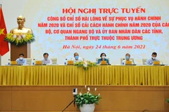 Phó Thủ tướng Thường trực Trương Hòa Bình, Trưởng ban Chỉ đạo cải cách hành chính của Chính phủ chủ trì hội nghị. (Ảnh: Minh Đức/TTXVN)