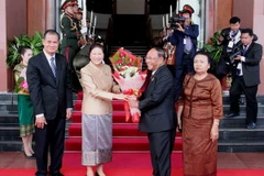 Chủ tịch Quốc hội Campuchia thăm hữu nghị chính thức Lào