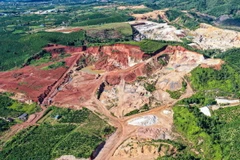 Một khu vực khai thác cao lanh ở xã Lộc Châu (thành phố Bảo Lộc). (Ảnh: TTXVN/phát)