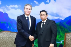 Thủ tướng Phạm Minh Chính tiếp Bộ trưởng Ngoại giao Hoa Kỳ Antony Blinken. (Ảnh: Dương Giang/TTXVN)