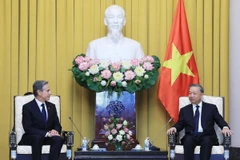 Chủ tịch nước Tô Lâm tiếp Ngoại trưởng Hoa Kỳ Antony Blinken. (Ảnh: Lâm Khánh/TTXVN)