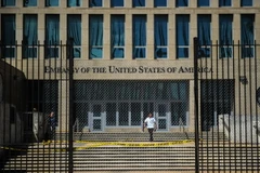 Đại sứ quán Mỹ tại Havana, Cuba ngày 3/10. (Nguồn: AFP/TTXVN)