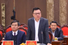 Ủy viên Trung ương Đảng, Tổng Biên tập Báo Nhân Dân Lê Quốc Minh phát biểu. (Ảnh: Văn Điệp/TTXVN)