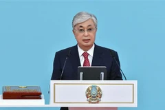 Tổng thống Kassym-Jomart Tokayev phát biểu tại lễ tuyên thệ nhậm chức ở Astana, ngày 26/11/2022. (Ảnh: AFP/TTXVN)