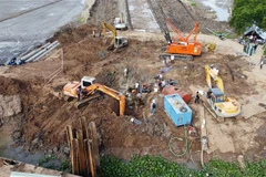 Quang cảnh hiện trường. (Ảnh: Nhựt An/TTXVN)