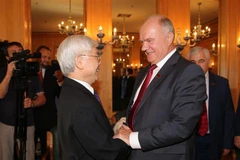 Tổng Bí thư Nguyễn Phú Trọng tiếp Chủ tịch Đảng Cộng sản Liên bang Nga Gennady Ziuganov. (Ảnh: Trí Dũng/TTXVN)