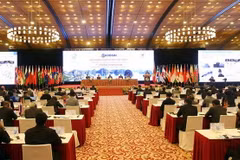 Toàn cảnh Phiên toàn thể thứ nhất Hội nghị chuyên đề lần thứ 7 Đại hội ASOSAI 14. (Ảnh: Nguyễn Dân/TTXVN)
