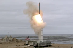 Một vụ thử tên lửa hành trình phóng từ mặt đất tại đảo San Nicolas, bang California, Mỹ ngày 18/8/2019. (Nguồn: AFP/TTXVN)
