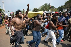 Trong ảnh: (tư liệu) Các cuộc biểu tình gây bạo loạn của sinh viên tại Jakarta, Indonesia ngày 22/8. (Nguồn: AFP/TTXVN)