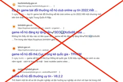 Một số website có đuôi tên miền ".gov.vn" của cơ quan nhà nước hiện vẫn bị chuyển hướng tới các trang quảng cáo cờ bạc, cá độ. (Ảnh chụp màn hình)