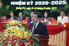 Ông Phan Đình Trạc, Bí thư Trung ương Đảng, Trưởng Ban Nội chính Trung ương phát biểu chỉ đạo Đại hội. (Ảnh: Nguyên Lý/TTXVN)