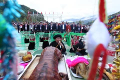 Nghi thức lễ cúng còn ở Lai Châu. (Nguồn: TTXVN)