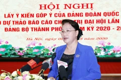 Chủ tịch Quốc hội Nguyễn Thị Kim Ngân phát biểu chỉ đạo hội nghị. (Ảnh: Trọng Đức/TTXVN)