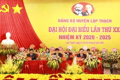 Đại hội Đảng bộ huyện Lập Thạch. (Ảnh: Hoàng Hùng/TTXVN)