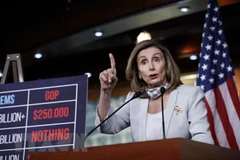 Chủ tịch Hạ viện Mỹ Nancy Pelosi trong cuộc họp báo tại Washington, D.C., Mỹ, ngày 13/8/2020. (Ảnh: THX/ TTXVN)