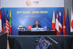 Thứ trưởng Bộ Ngoại giao Nguyễn Quốc Dũng, Trưởng SOM ASEAN Việt Nam chủ trì Diễn đàn ASEAN-Nhật Bản lần thứ 35. (Ảnh: Lâm Khánh/TTXVN)
