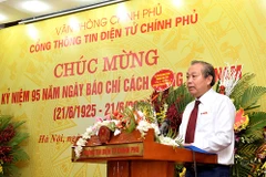 Phó Thủ tướng Trương Hòa Bình phát biểu tại buổi lễ. (Nguồn: baochinhphu.vn)