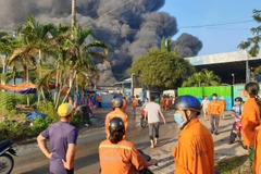 Hiện trường vụ cháy. (Ảnh: Huyền Trang/TTXVN)