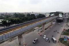 Nhà ga Yên Nghĩa - nhà ga cuối cùng trên tuyến đường sắt đô thị Cát Linh-Hà Đông. (Ảnh: Huy Hùng/TTXVN)