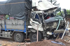 Hiện trường vụ tai nạn. (Ảnh: Đậu Tất Thành/TTXVN)