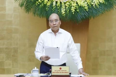 Thủ tướng Nguyễn Xuân Phúc phát biểu tại buổi làm việc. (Ảnh: Thống Nhất/TTXVN)