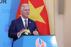 Cố vấn An ninh Quốc gia Hoa Kỳ Robert O’Brien nói chuyện với sinh viên Học viên Ngoại giao tại Hà Nội. (Ảnh: Lâm Khánh/TTXVN)