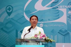 Phó Chủ tịch UBND Thành phố Hồ Chí Minh Dương Anh Đức phát biểu tại Hội thảo Quốc gia về Chính phủ điện tử lần thứ 15. (Ảnh: Tiến Lực/TTXVN)
