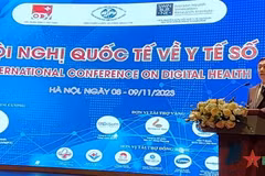 Thứ trưởng Bộ Y tế Trần Văn Thuấn phát biểu tại Hội nghị Quốc tế về Y tế Số. (Nguồn: Báo Quân đội Nhân dân)