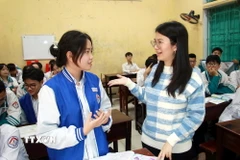 Cuộc thi nhằm lan toả những giá trị, tình cảm tốt đẹp về thầy cô và mái trường. (Ảnh: TTXVN)