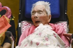 Cụ bà Fusa Tatsumi tại viện dưỡng lão ở Osaka, ngày 30/6/2022. (Ảnh: Kyodo/TTXVN)