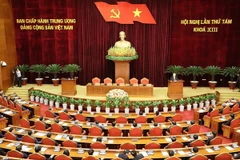 Tổng Bí thư Nguyễn Phú Trọng phát biểu bế mạc Hội nghị. (Ảnh: Trí Dũng/TTXVN)