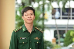 Đại úy Mai Thanh Tài, Trợ lý Tổ chức Đảng, Phòng Chính trị, Bộ đội Biên phòng thành phố Đà Nẵng. (Ảnh: Văn Dũng/TTXVN)