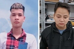 Ngô Đức Hạ (bên phải) và đồng phạm trong đường dây đánh bạc qua ví điện tử MoMo. (Nguồn: Công an Bắc Giang) 