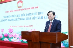 Phó Chủ tịch Ủy ban Trung ương MTTQ Việt Nam Nguyễn Hữu Dũng phát biểu. (Ảnh: Minh Đức/TTXVN)